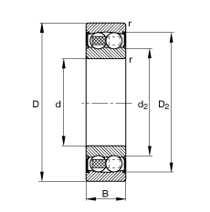 22002RS - Self-aligning ball bearing