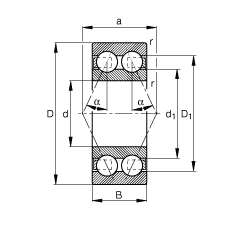 3200 double row angular contact ball bearing