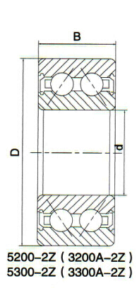 3300 double row angular contact ball bearing