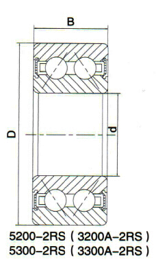 3300 double row angular contact ball bearing