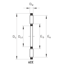 AXK - thrust needle bearing with flat seat