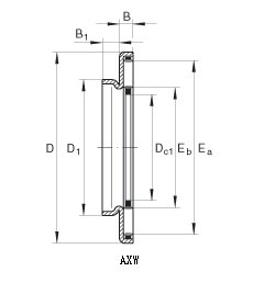 AXW - thrust needle bearing with flat seat