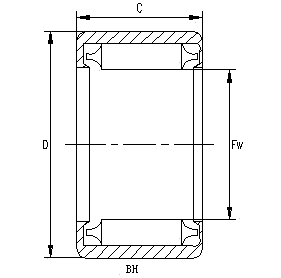 BH, MH - drawn cup full complement needle roller bearing