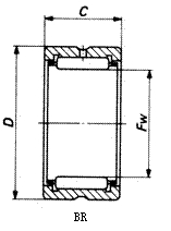 BR - needle roller bearing without inner ring