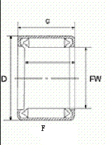 F series - drawn cup full complement needle roller bearing