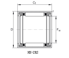 HK-2RS - sealed drawn cup needle roller bearing