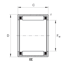 HK - drawn cup needle roller bearing