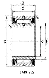 NA49-2RS - sealed needle roller bearing with inner ring