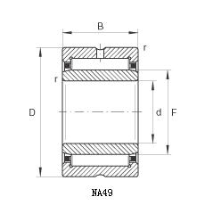 NA49 - needle roller bearing with inner ring