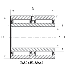 NA69 - needle roller bearing with inner ring