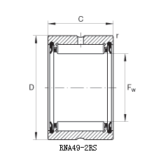 RNA49-2RS - sealed needle roller bearing without inner ring