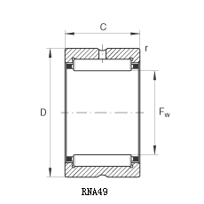 RNA49 - needle roller bearing without inner ring