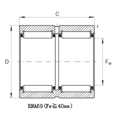 RNA69 - needle roller bearing without inner ring