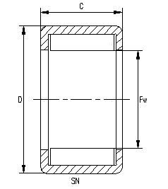 SN - drawn cup full complement needle roller bearing