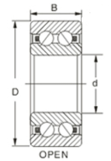 SS3218 stainless steel double-row angular contact ball bearing