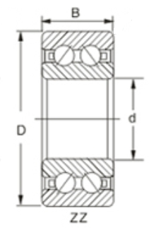 SS3217 stainless steel double-row angular contact ball bearing