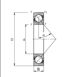 SS7018C stainless steel single-row angular contact ball bearing