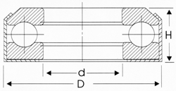 Thrust ball bearing with cover